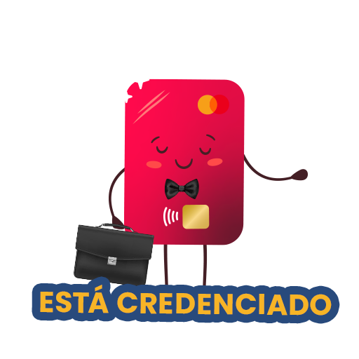 Via, mascote da Viasoft Pay, com o estabelecimento credenciado